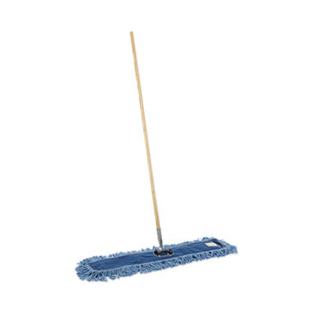 Boardwalk® Dry Mopping Kit, 36 x 5 Blue Blended Synthetic Head, 60" Natural Wood/Metal Handle - KT/1 - BWK-HL365BSPC-KT