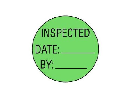 Shamrock Scientific Pre-Printed Label Advisory Label Green INSPECTED / DATE: _____ / BY: _____ Black Quality Control Label 1 Inch - Roll of 1 - ME-15-3-RL
