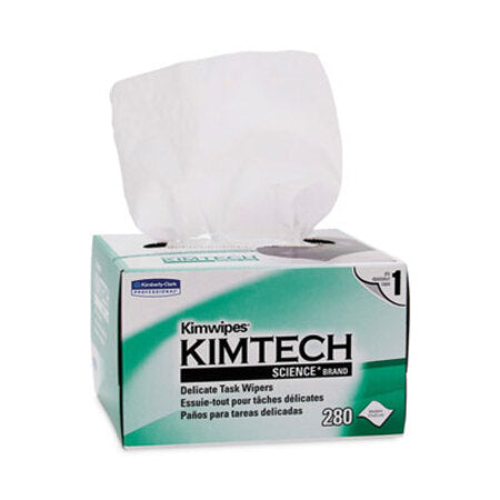 Kimtech™ Kimwipes, Delicate Task Wipers, 1-Ply, 4.4 x 8.4, Unscented, White, 286/Box - Box of 1 - KCC-34155-BX