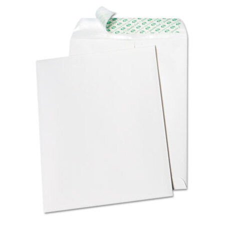 Quality Park™ Tech-No-Tear Catalog Envelope, Paper Exterior, #10 1/2, Cheese Blade Flap, Self-Adhesive Closure, 9 x 12, White, 100/Box - Box of 1 - QUA-77390-BX