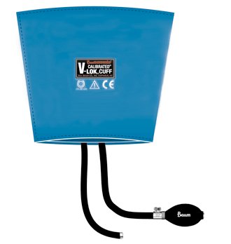 W.A. Baum Reusable Blood Pressure Cuff and Bulb Calibrated® V-Lok® 46 to 66 cm Arm / Leg Polyester Fabric Cuff Bariatric Cuff - Each - 1830NL-EA