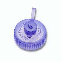 Baxter Bottle Adapter 38 mm Short Neck, Threaded, Tethered and Re-closable Cap - Case of 100 - H9385109-CS