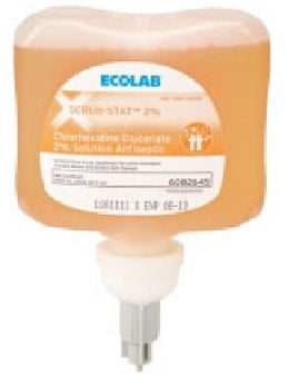EcoLab Surgical Scrub Solution Scrub-Stat™ 2% 1,200 mL Bottle 2% Strength CHG (Chlorhexidine Gluconate) NonSterile - Case of 8 - 6082645-CS