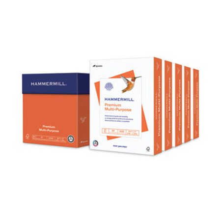 Hammermill® Premium Multipurpose Print Paper, 97 Bright, 20 lb Bond Weight, 8.5 x 11, White, 500 Sheets/Ream, 5 Reams/Carton - CT/1 - HAM-105910-CT