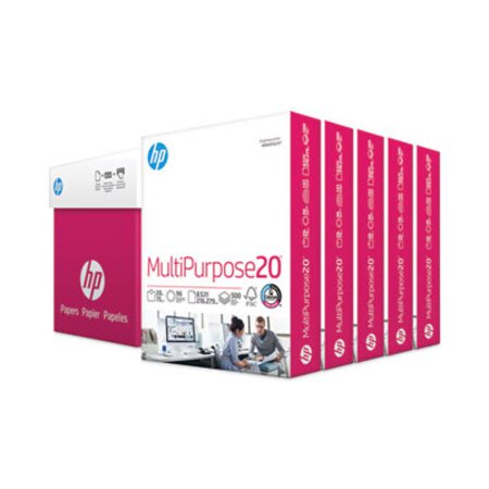 HP Papers MultiPurpose20 Paper, 96 Bright, 20 lb Bond Weight, 8.5 x 11, White, 500 Sheets/Ream, 5 Reams/Carton - CT/1 - HEW-115100-CT