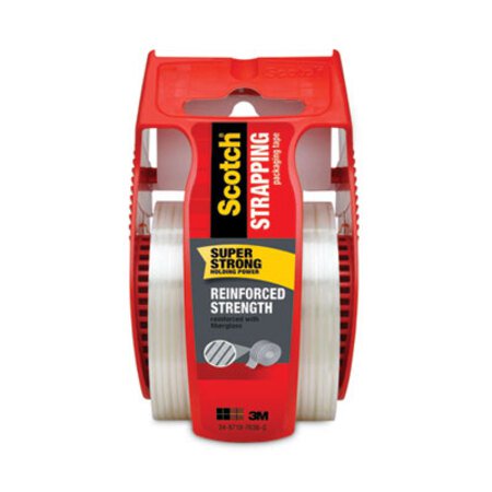 Scotch® Reinforced Strength Shipping and Strapping Tape in Dispenser, 1.5" Core, 1.88" x 10 yds, Clear - Roll of 1 - MMM-50-RL