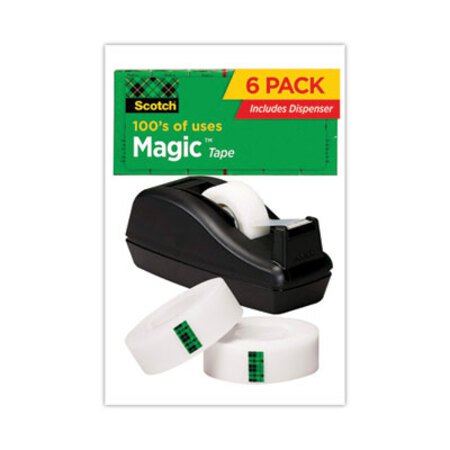 Scotch® Magic Tape Desktop Dispenser Value Pack, 1" Core, 0.75" x 83.33 ft, Clear - Pack of 1 - MMM-810C40BK-PK