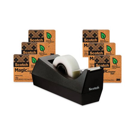 Scotch® Magic Greener Tape with C38 Dispenser, 1" Core, 0.75" x 75 ft, Clear, 6/Pack - Pack of 1 - MMM-8126PC38-PK