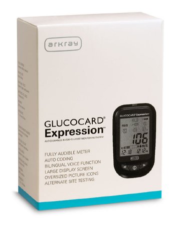 Arkray USA Blood Glucose Meter Glucocard® Expresson™ 6 Second Results Stores up to 7 Results No Coding Required - Case of 4 - 570001-CS