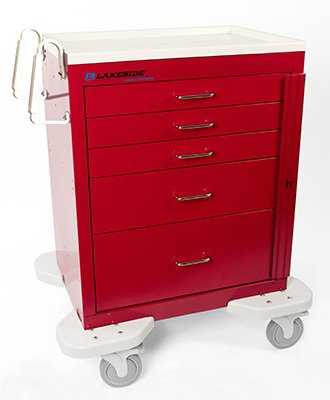 Lakeside Manufacturing Emergency Cart Steel 25 X 32 X 39-3/4 Inch Red 3 Drawers, 3 Inch / 1 Drawer, 6 Inch / 1 Drawer, 9 Inch - Each - C-524-B-1R-EA