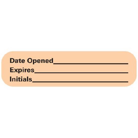 Precision Dynamics Pre-Printed / Write On Label MedVision® Advisory Label Orange Paper Date Opened/expires/initials Black Quality Control Label 3/8 X 1-7/16 Inch - Roll of 1 - MV02FO1939-RL