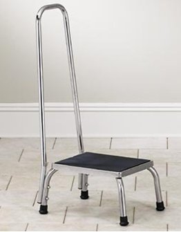 Clinton Industries Step Stool with Handrail 1 Step Stainless Steel Frame 9 Inch Step Height - Each - SS-150-EA