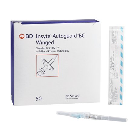BD Peripheral IV Catheter Insyte™ Autoguard™ BC 22 Gauge 1 Inch Button Retracting Safety Needle - Each - 382623-EA