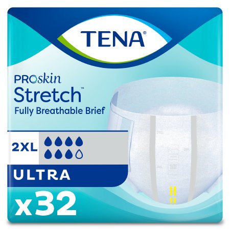 Essity HMS North America Inc Unisex Adult Incontinence Brief TENA ProSkin Stretch™ Ultra 2X-Large Disposable Heavy Absorbency - Case of 64 - 61390-CS