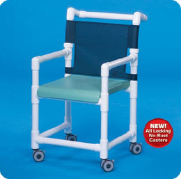 IPU Shower Chair ipu® Fixed Arms PVC Frame Mesh Backrest 21 Inch Seat Width 300 lbs. Weight Capacity - Each - SC710-EA
