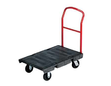 Lagasse Platform Truck Rubbermaid® 2 Fixed / 2 Swivel Casters 500 lbs. Metal Handle Duramold Resin / Metal - Each - RCP4403BLA-EA