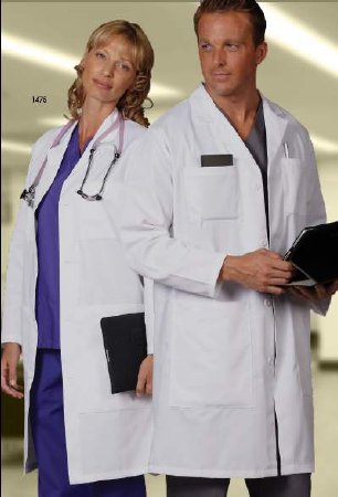 Fashion Seal Uniforms Lab Coat White Medium Knee Length Reusable - Each - 1475-M-EA