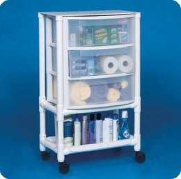 IPU Utility Cart PVC / Polypropylene 42 X 26.25 X 15.5 Inch White Drawers 7 H X 19 W X 15.5 D Inch , Shelf 26 X 16 Inch - Each - CNAC31-EA