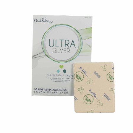 Milliken & Company Silver Foam Dressing Ultra Silver 4 X 4 Inch Square Sterile - Case of 100 - 3000051018-CS