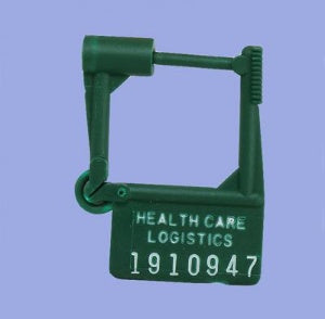 Health Care Logistics Padlock Seal Health Care Logistics Numbered Green Plastic 1-1/2 W X 1-7/8 H Inch - Pack of 100 - 7912-PK