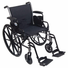 Patterson Medical Supply Lightweight Wheelchair drive™ Cruiser III Dual Axle Desk Length Arm Swing-Away Footrest Black Upholstery 18 Inch Seat Width Adult 350 lbs. Weight Capacity - Each - 565464-EA