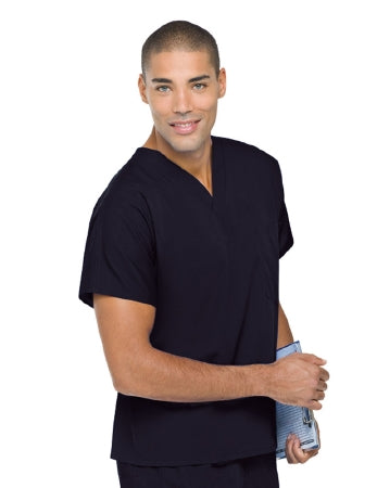 Landau Uniforms Scrub Shirt Small Navy Blue 1 Pocket Short Sleeve Unisex - Each - 71221NAVYSML-EA
