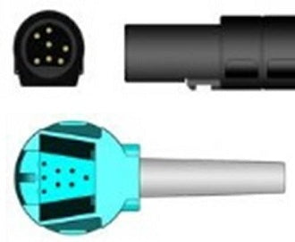 Sage Services Group SpO2 Extension Cable Sage Services 7-Pin Connector Monitor Side, 8-Pin Connector Sensor Side, 2.2m - Each - E05X-22M-EA