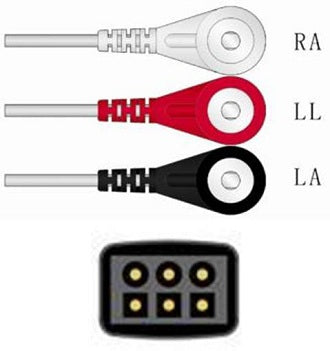Sage Services Group ECG Leadset Sage Services 3 Lead, Snap, 0.9m - Each - L05-03-29S-EA