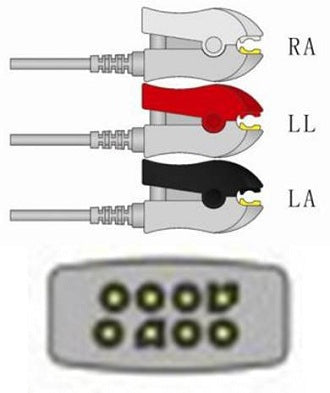Sage Services Group ECG Leadset Sage Services 3 Lead, Grabber, 0.9m - Each - L07-03-29P-EA
