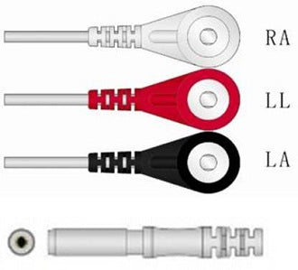 Sage Services Group ECG Leadset Sage Services DIN 3-Lead, Snap, Unshielded, 0.9m - Each - L11-03-29S-EA
