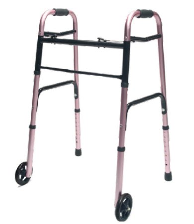 Graham-Field Dual Release Folding Walker Adjustable Height Lumex® ColorSelect® Aluminum Frame 300 lbs. Weight Capacity 32 to 39 Inch Height - Case of 2 - 716270PK-2-CS