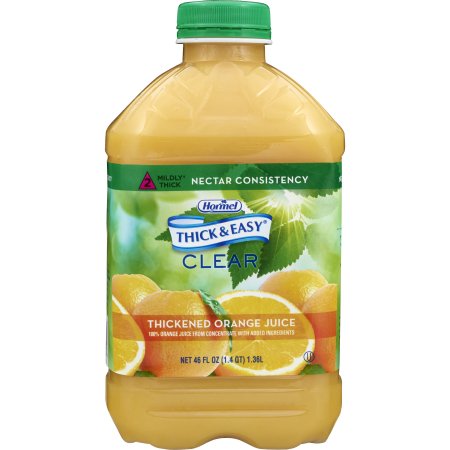 Hormel Food Sales Thickened Beverage Thick & Easy® 46 oz. Bottle Orange Flavor Liquid IDDSI Level 2 Mildly Thick - Each - 42161-EA