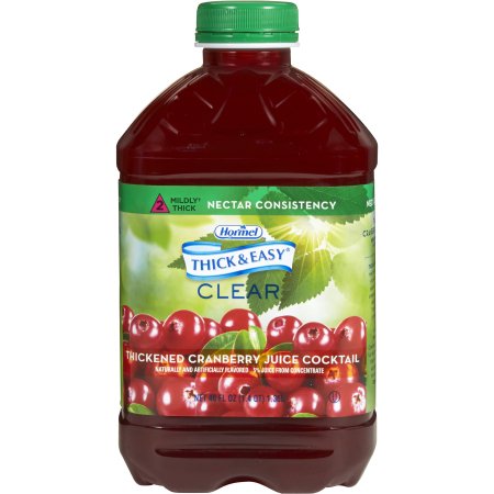 Hormel Food Sales Thickened Beverage Thick & Easy® 46 oz. Bottle Cranberry Juice Cocktail Flavor Liquid IDDSI Level 2 Mildly Thick - Each - 15813-EA