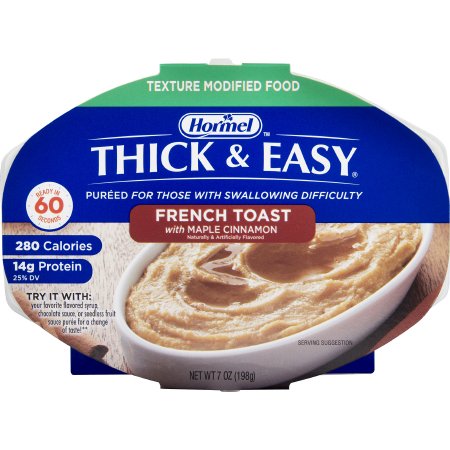 Hormel Food Sales Thickened Food Thick & Easy® Purees 7 oz. Tray Maple Cinnamon French Toast Flavor Puree IDDSI Level 2 Mildly Thick - Case of 7 - 60742-CS