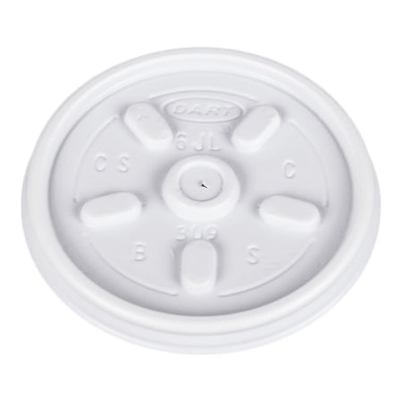 RJ Schinner Co Drinking Cup Lid Dart® Vented, Plastic, White - Case of 1000 - 6JL-CS