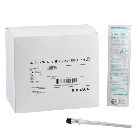 B. Braun Spinal Needle Spinocan® 3-1/2 Inch 22 Gauge Quincke Style - Case of 50 - 333320-CS
