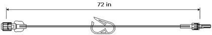 ICU Medical IV Extension Set 72 Inch Tubing - Case of 50 - B2090-CS