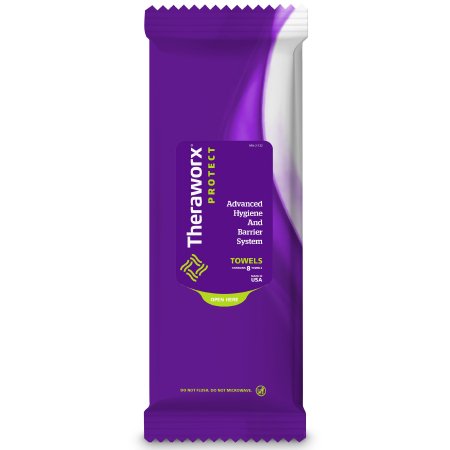 Avadim Rinse-Free Bath Wipe Theraworx® Protect Advanced Hygiene Barrier System Soft Pack Cocamidopropyl Betaine Lavender Scent 8 Count - Case of 30 - HX-8808-CS