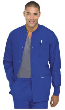 Landau Uniforms Warm-Up Jacket Royal Blue Large Hip Length Reusable - Each - 7551BEPLGE-EA