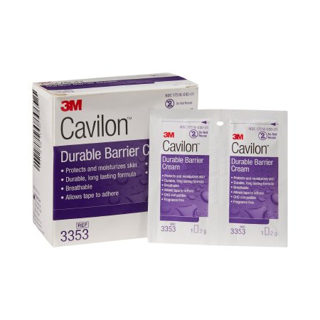 3M Skin Protectant 3M™ Cavilon™ 2 Gram Individual Packet Unscented Cream CHG Compatible - Box of 20 - 3353-BX