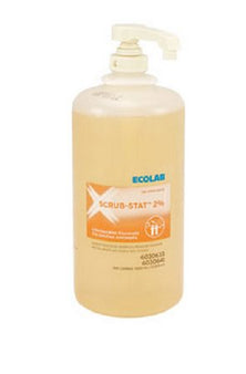 EcoLab Surgical Scrub Solution Scrub-Stat™ 2% 1,000 mL Pump Bottle 2% Strength CHG (Chlorhexidine Gluconate) NonSterile - Case of 12 - 6030633-CS