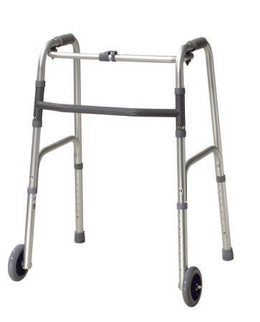 Fabrication Enterprises Dual Release Folding Walker Adjustable Height Aluminum Frame 350 lbs. Weight Capacity 32 to 39 Inch Height - Each - 43-2120-EA