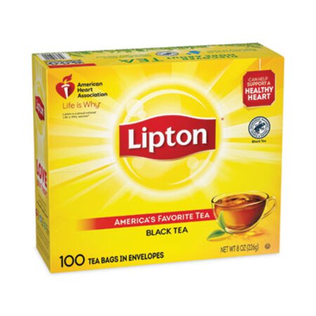 Lipton® Tea Bags, Black, 100/Box - Box of 1 - LIP-291-BX