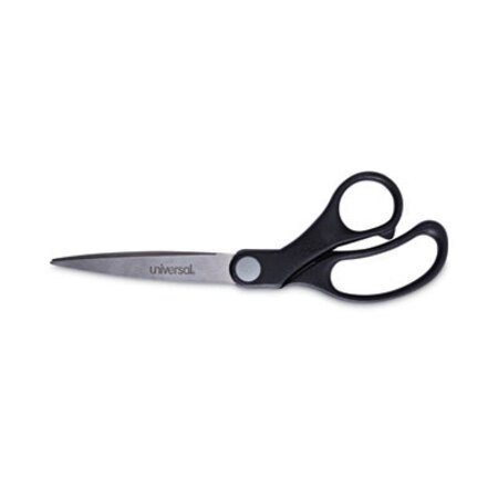 Universal® Stainless Steel Office Scissors, 8.5" Long, 3.75" Cut Length, Black Offset Handle - Each - UNV-92010-EA