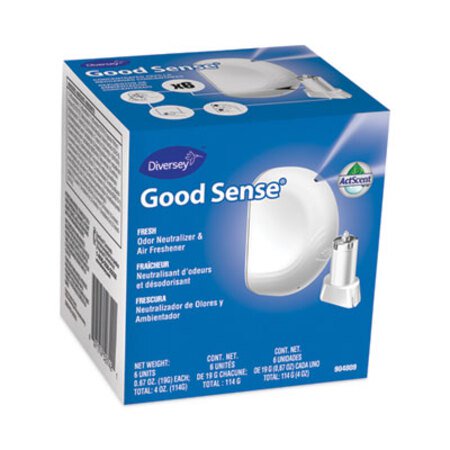 Diversey™ Good Sense Automatic Spray System, Fresh Scent, Yellow, 0.67 oz Cartridge, 12/Carton - Each - DVO-904809-EA
