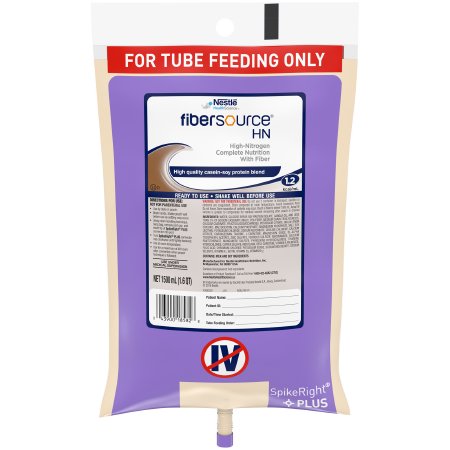 Nestle Healthcare Nutrition Tube Feeding Formula Fibersource® HN Unflavored Liquid 1500 mL Ready to Hang Prefilled Container - Case of 4 - 10043900185832-CS