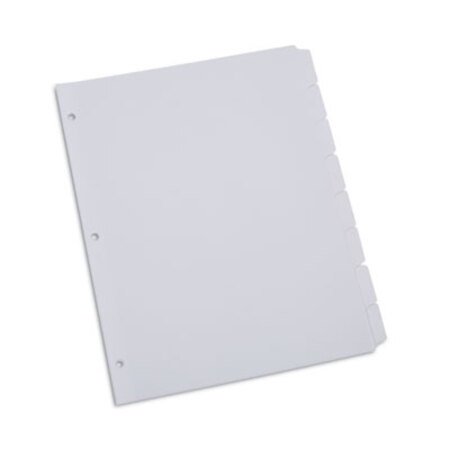 Universal® Deluxe Write-On/Erasable Tab Index, 8-Tab, 11 x 8.5, White, White Tabs, 1 Set - ST/1 - UNV-20818-ST
