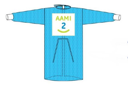 Welmed Protective Procedure Gown X-Large Blue NonSterile Disposable - Case of 100 - 9100-210XL-CS