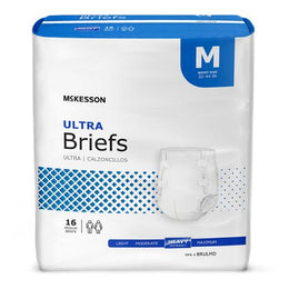 McKesson Unisex Adult Incontinence Brief McKesson Ultra Medium Disposable Heavy Absorbency - Bag of 1 - BRULMD-BG