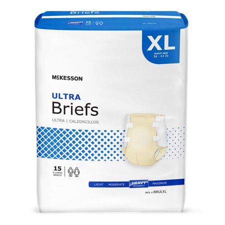 McKesson Unisex Adult Incontinence Brief McKesson Ultra X-Large Disposable Heavy Absorbency - Bag of 1 - BRULXL-BG
